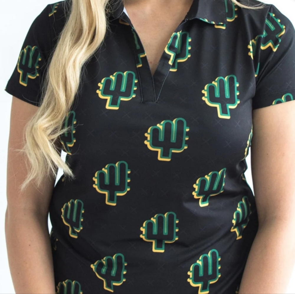Yatta Golf Cactus Print Women's Polo Shirt Size XXL NWT